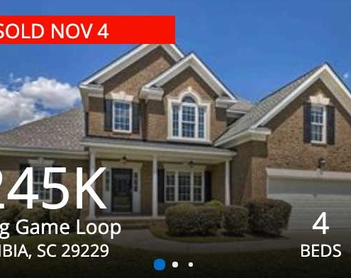 Sold in November 2020 - 182 Big Game Loop Columbia, SC 29229